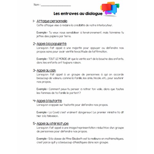 Les entraves au dialogue