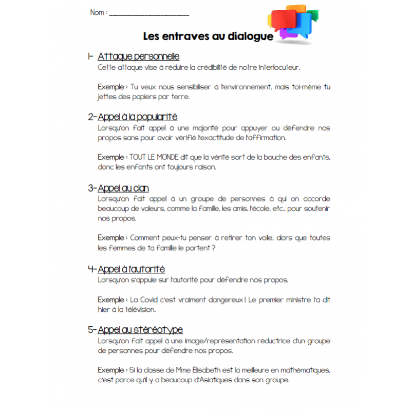 Les entraves au dialogue