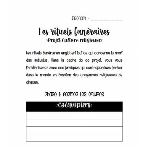 Les rituels funéraires