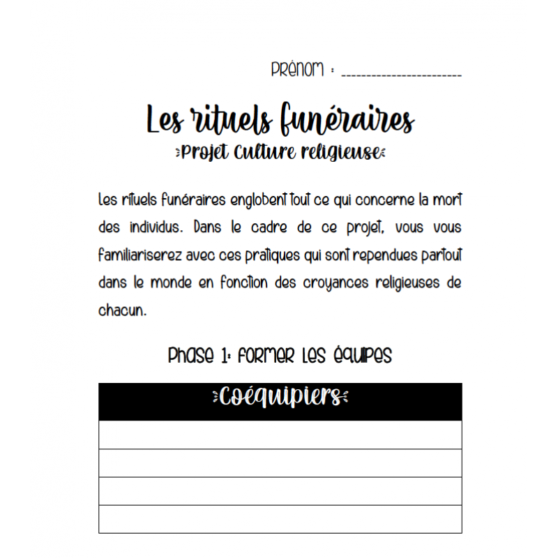 Les rituels funéraires