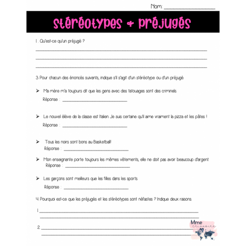 Stéréotypes ou préjugés?