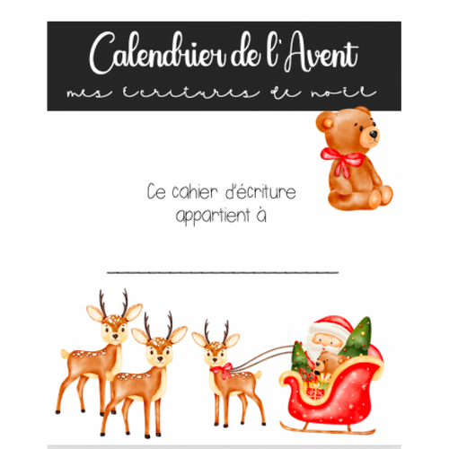 Cahier d'écriture décembre