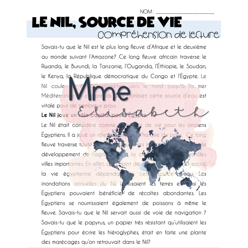 Le Nil, fleuve d'Égypte