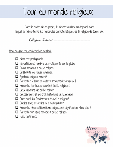 Tour du monde religieux