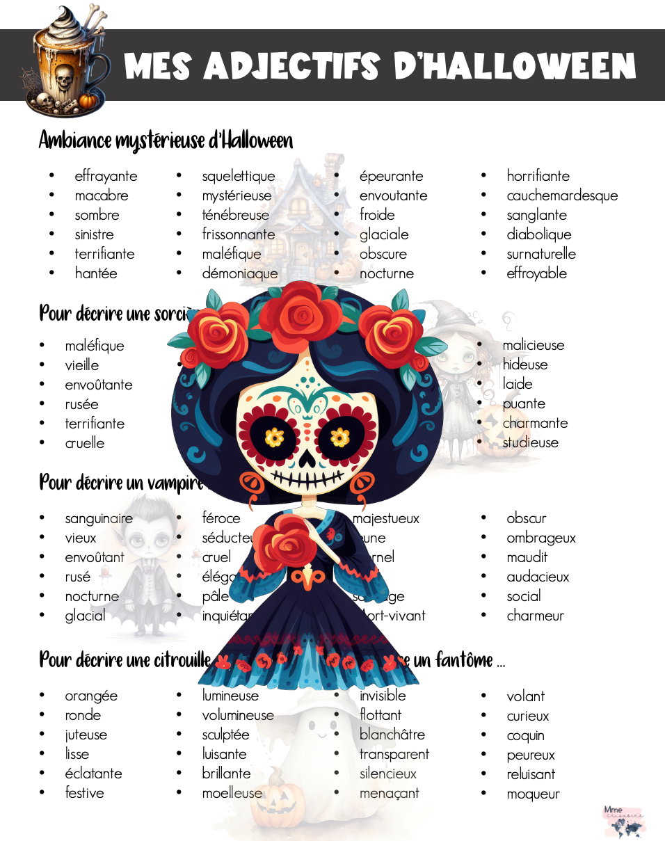 Mes adjectifs d'Halloween