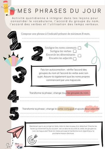 Mes phrases du jour