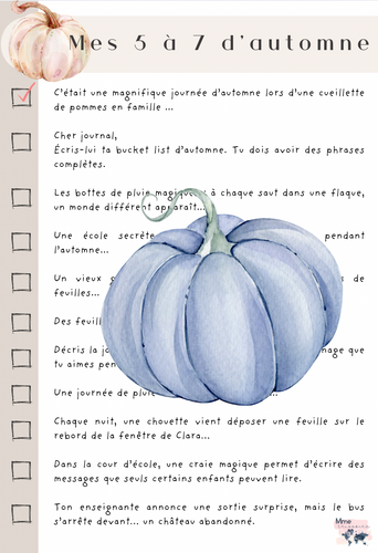 Petites écritures d'automne