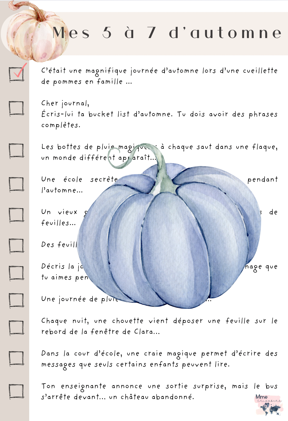 Petites écritures d'automne